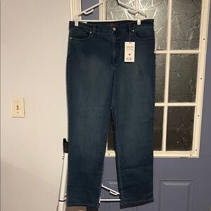 Gloria Vanderbilt Dark Blue Straight Leg Jeans size 18 NWT